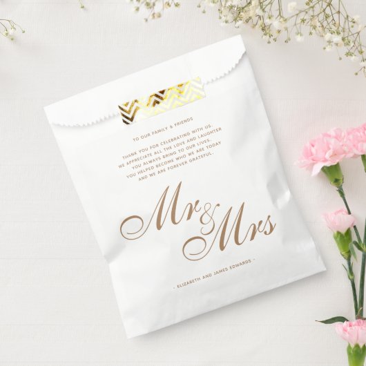 Klassieke Gold Mr en Mrs Wedding Dank u wel Bedankzakje (Gezegeld)