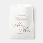 Klassieke Gold Mr en Mrs Wedding Dank u wel Bedankzakje (Voorkant)