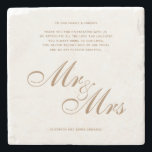 Klassieke Gold Mr en Mrs Wedding Dank u wel Stenen Onderzetter<br><div class="desc">Klassieke Elegant Script Gold Mr. en Mrs Wedding Dank u dat u ook uw kaarten kunt vervangen.</div>