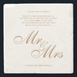 Klassieke Gold Mr en Mrs Wedding Dank u wel Stenen Onderzetter<br><div class="desc">Klassieke Elegant Script Gold Mr. en Mrs Wedding Dank u dat u ook uw kaarten kunt vervangen.</div>