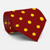 Klassieke Gold Polka Dots op maroon Stropdas (Opgerold)