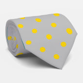 Klassieke Gold Polka Dots op zilver Stropdas (Opgerold)
