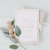 Klassieke Gold Religious Baptism & Christening Folie Uitnodiging
