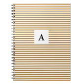 Klassieke Gold Stripe Monogram Notitieboek (Voorkant)