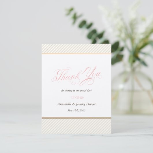 Klassieke Gold Stripes Hartelijk dank Bedankkaart (Staand voorkant)