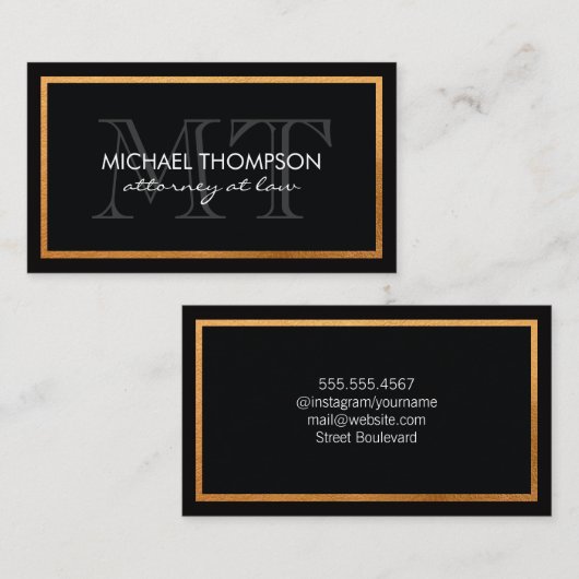 Klassieke Gold Trim met monogram Visitekaartje (Voorkant / Achterkant)