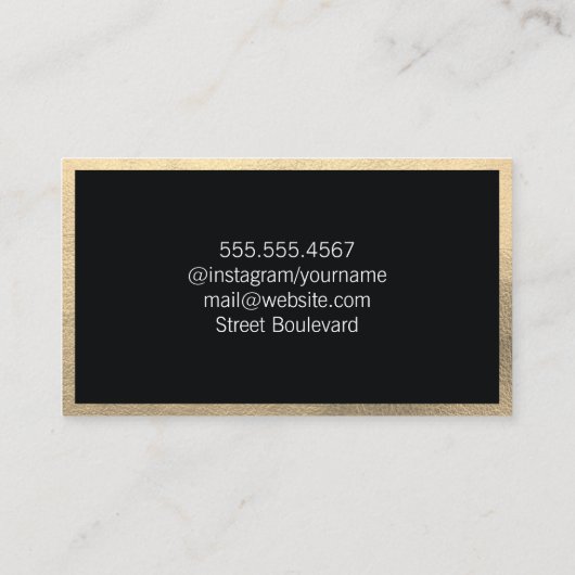 Klassieke Gold Trim met monogram Visitekaartje (Achterkant)