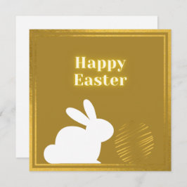 Klassieke Gold White Bunny Easter Kaart