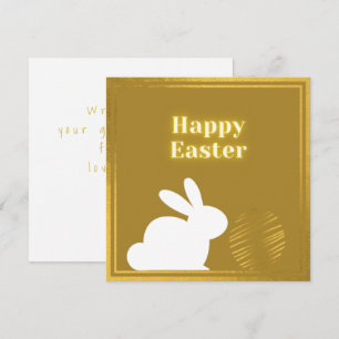 Klassieke Gold White Bunny Easter Kaart