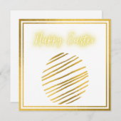 Klassieke Gold White Egg Easter Kaart (Voorkant / Achterkant)
