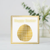 Klassieke Gold White Egg Easter Kaart (Staand voorkant)