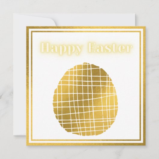 Klassieke Gold White Egg Easter Kaart (Voorkant)