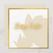 Klassieke Gold White Floral Easter Kaart (Voorkant / Achterkant)