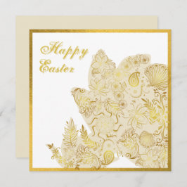Klassieke Gold White Floral Easter Kaart