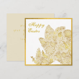 Klassieke Gold White Floral Easter Kaart