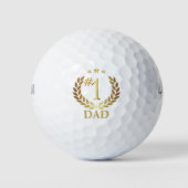 Klassieke Gold Wreate #1 Pap Fathers Day Gift Golfballen (Voorkant)