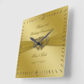 Klassieke Golden 50th Wedding Jubileum Wall klok (Hoek)