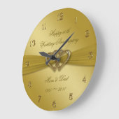 Klassieke Golden 50th Wedding Jubileum Wall klok (Hoek)