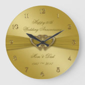 Klassieke Golden 50th Wedding Jubileum Wall klok (Voorkant)