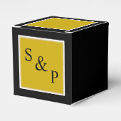 Klassieke Golden Bride & Groom Monogram Huwelijk Bedankdoosjes (Voorkant Zijde)