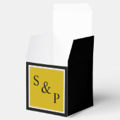 Klassieke Golden Bride & Groom Monogram Huwelijk Bedankdoosjes (Geopend)