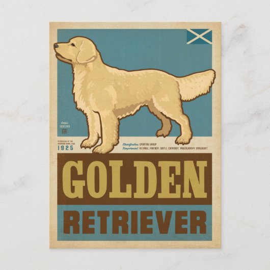 Klassieke  Golden Retriever Briefkaart (Voorkant)