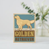 Klassieke  Golden Retriever Briefkaart (Staand voorkant)