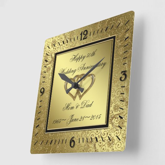 Klassieke Golden Weddenschap Jubileum Wall klok (Hoek)