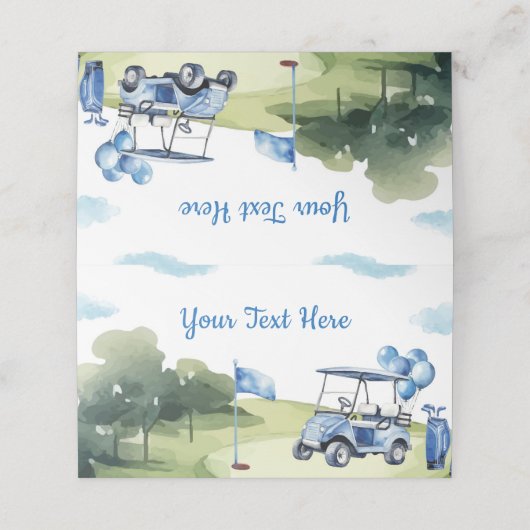 Klassieke Golf Boy Party Verjaardag Plaats Kaart Plaatskaartje (Buitenkant ongevouwen)