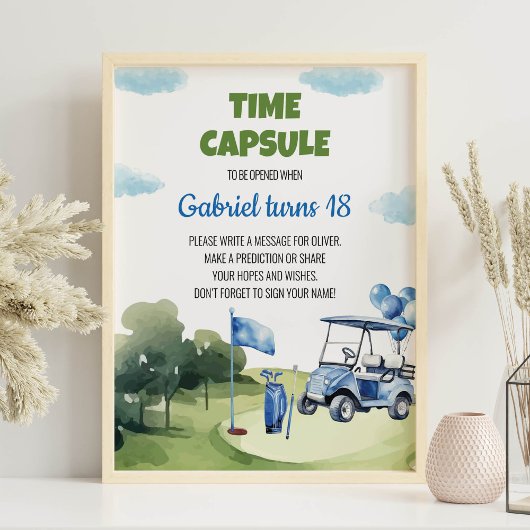 Klassieke Golf Boy Verjaardag Tijd Capsule teken Poster