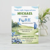 Klassieke Golf Boy Verjaardag uitnodiging (Staand voorkant)