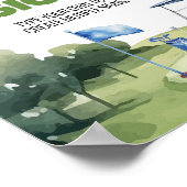 Klassieke Golf Boy Verjaardagsfeesttafel Teken Poster (Hoek)