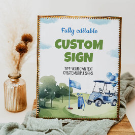 Klassieke Golf Boy Verjaardagsfeesttafel Teken Poster