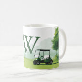 Klassieke Golf Buggy Aangepaste Monogram Koffiemok (Voorkant rechts)