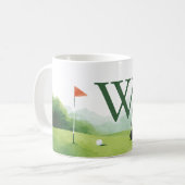 Klassieke Golf Buggy Aangepaste Monogram Koffiemok (Voorkant links)