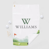 Klassieke Golf Buggy Aangepaste Naam Monogram Golfhanddoek (Insitu)