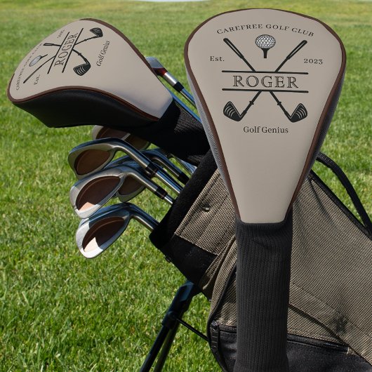 Klassieke Golf Club Brown Piping Golfheadcover