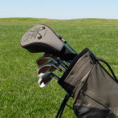Klassieke Golf Club Brown Piping Golfheadcover (Insitu)