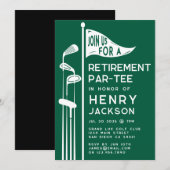 Klassieke Golf Clubs Retirement Party Groen Kaart (Voorkant / Achterkant)