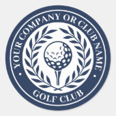 Klassieke Golf gepersonaliseerde naam Ronde Sticker (Voorkant)