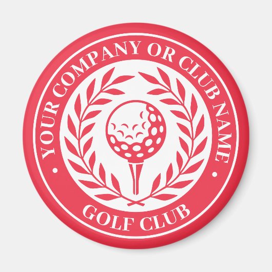 Klassieke Golf Magneet Met Eigen Naam Rood Cadeau (Voorkant)