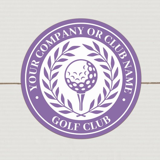 Klassieke golf overwinning krans aangepaste naam p ronde sticker