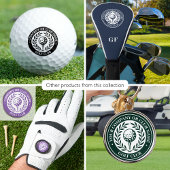 Klassieke golf overwinning krans aangepaste naam p ronde sticker