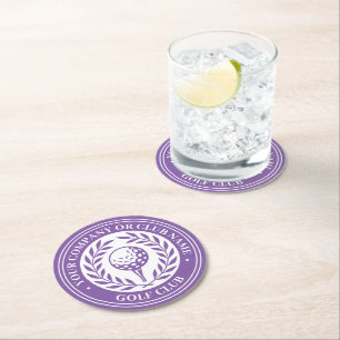 Klassieke Golf Papier Coaster Set Aangepaste Naam  Ronde Kartonnen Onderzetter