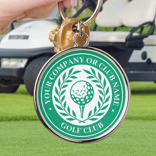 Klassieke Golf Sleutelhanger Met Eigen Naam Groen