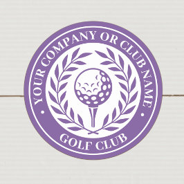Klassieke Golf Sticker met Eigen Naam Paars