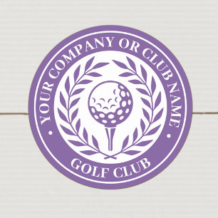 Klassieke Golf Sticker met Eigen Naam Paars