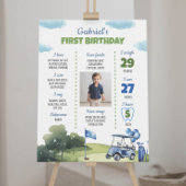 Klassieke Golf Thema Jongen 1e Verjaardag Mijlpaal Poster