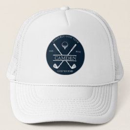 Klassieke Golfclub Naam Donkerblauw Trucker Pet