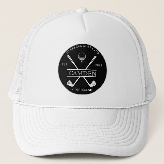Klassieke Golfclub Naam Logo Trucker Pet (Voorkant)